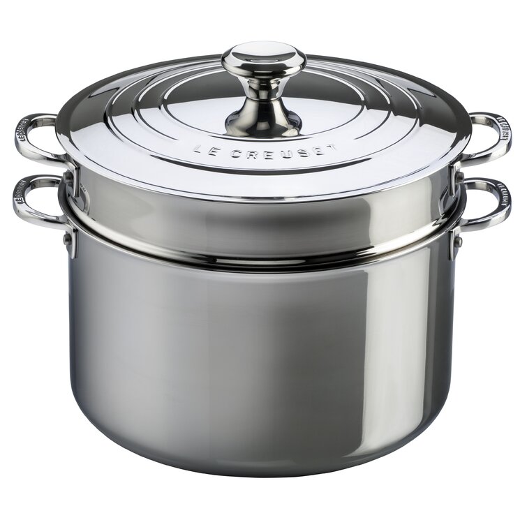 Le Creuset Tri-Ply Stainless Steel Stockpot with Lid, 7 Quart