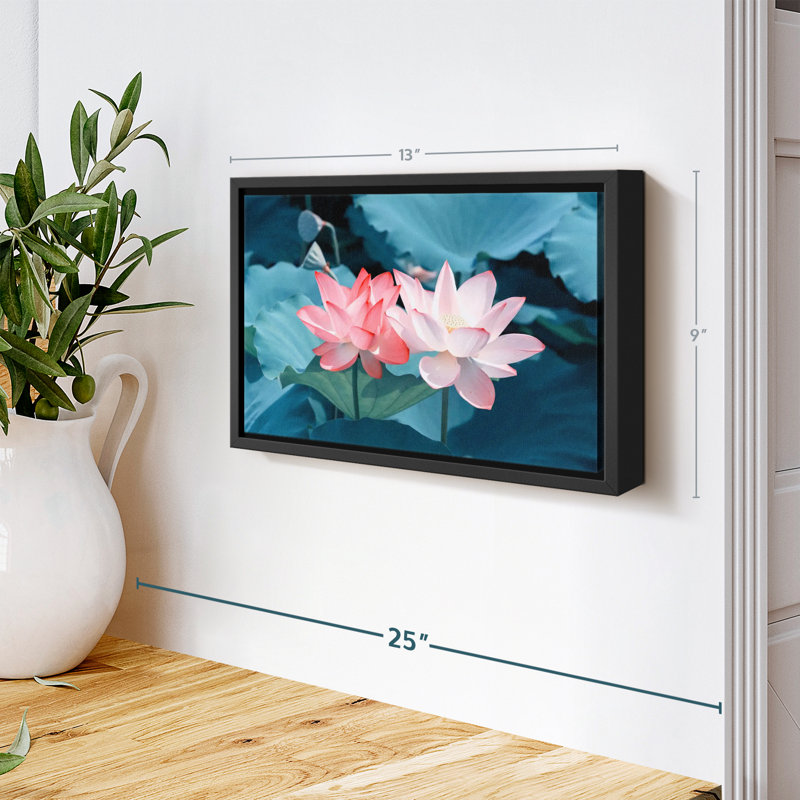 Paire de fleurs de lotus, H 9 po x l 13 po