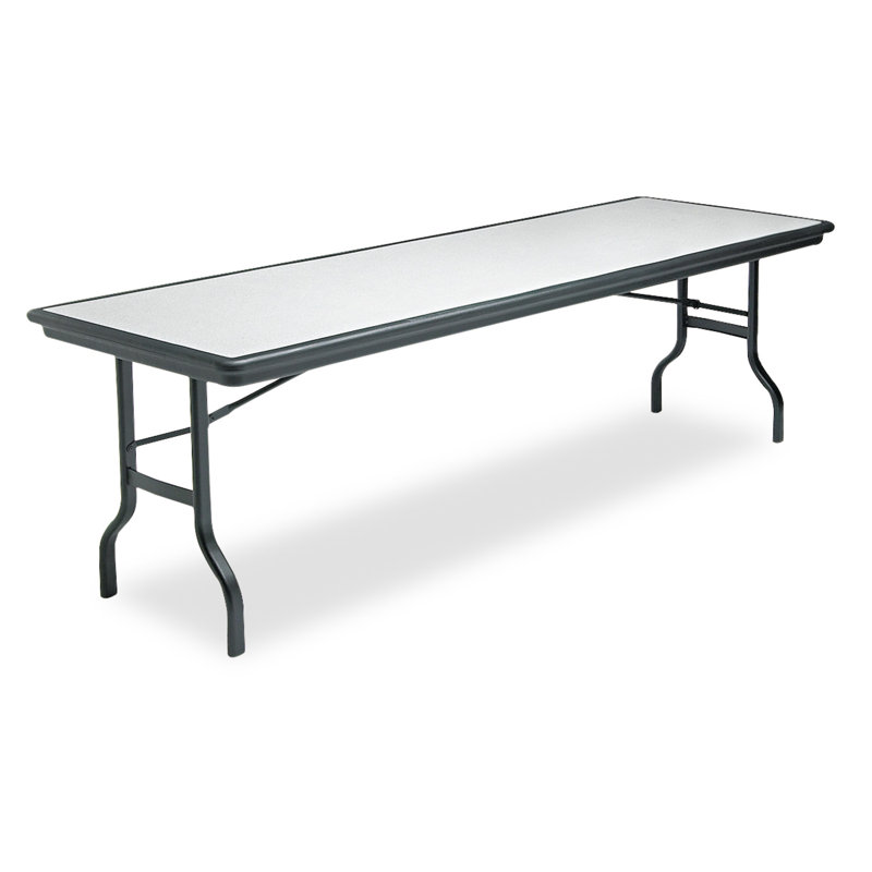 Granite and Black 96" Folding Table with Steel Frame