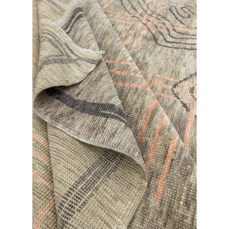 Tapis en laine tissé à la main brun clair