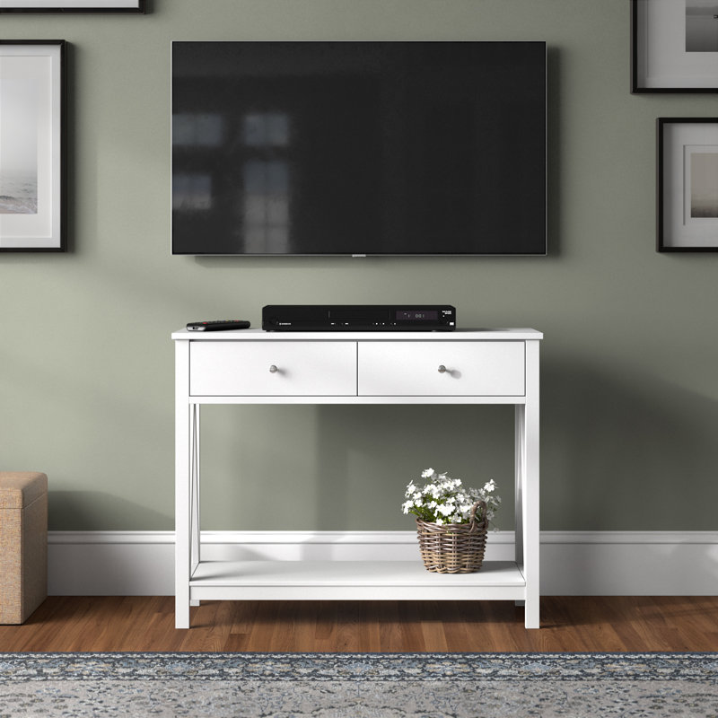 Console Manuela H 39,5 "x P 14", Blanc