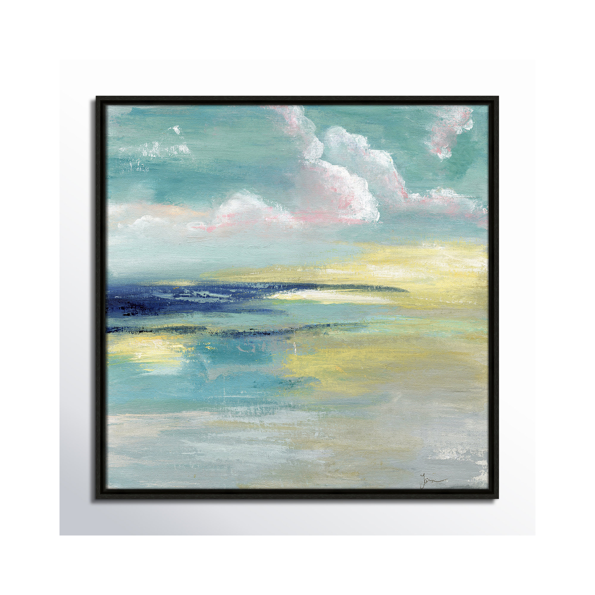 Ocean View by Tava Studios - Painting Print, Espresso Framed Canvas, 25.5" H x 25.5" W x 2" D
