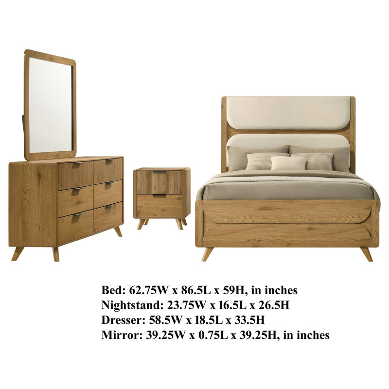Siva 4 Piece Upholstered Bedroom Set