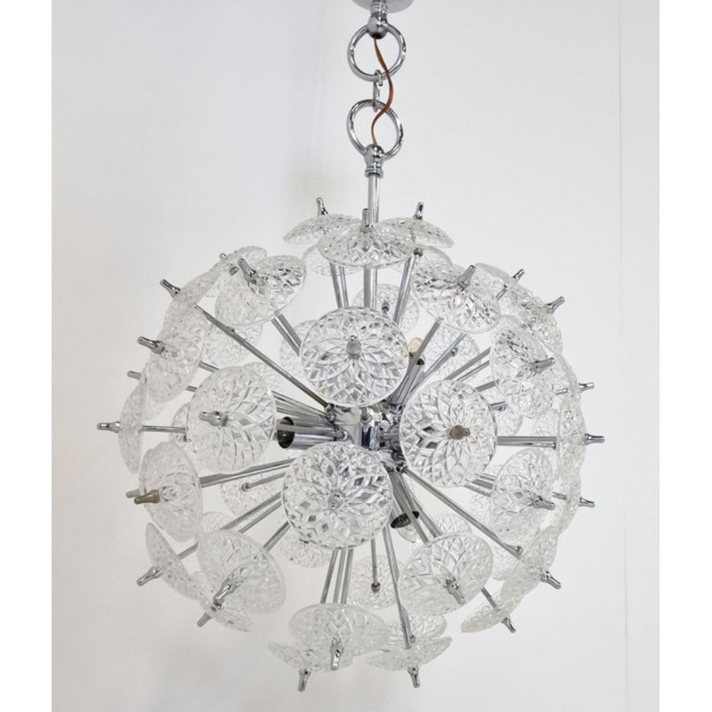 Lustre Dartanna, TEXTURE GIVRÉE, Nickel poli, 18" Length x 18" Width x 18" Height
