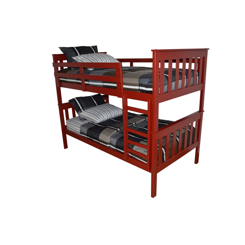Oakledge Kids Twin Bunk Bed, Tractor Red
