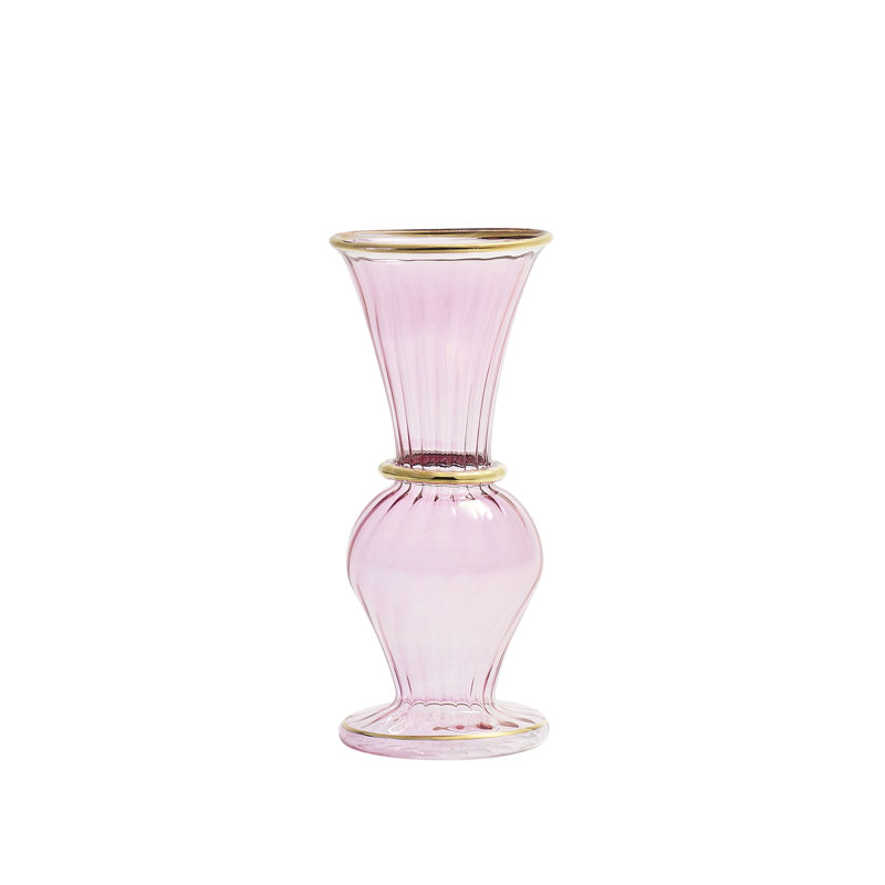 F2023 Handmade Glass Table Vase, Pink