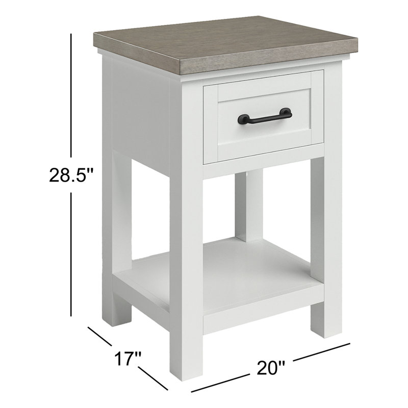 Table de chevet 1 tiroir Simonton, Nuage / brouillard