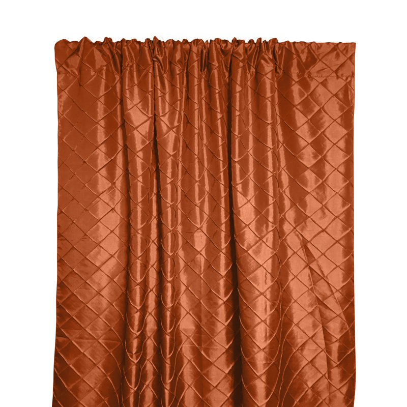 Gulshara Semi Sheer Curtain Single Panel, Orange, 54" W x 72" L