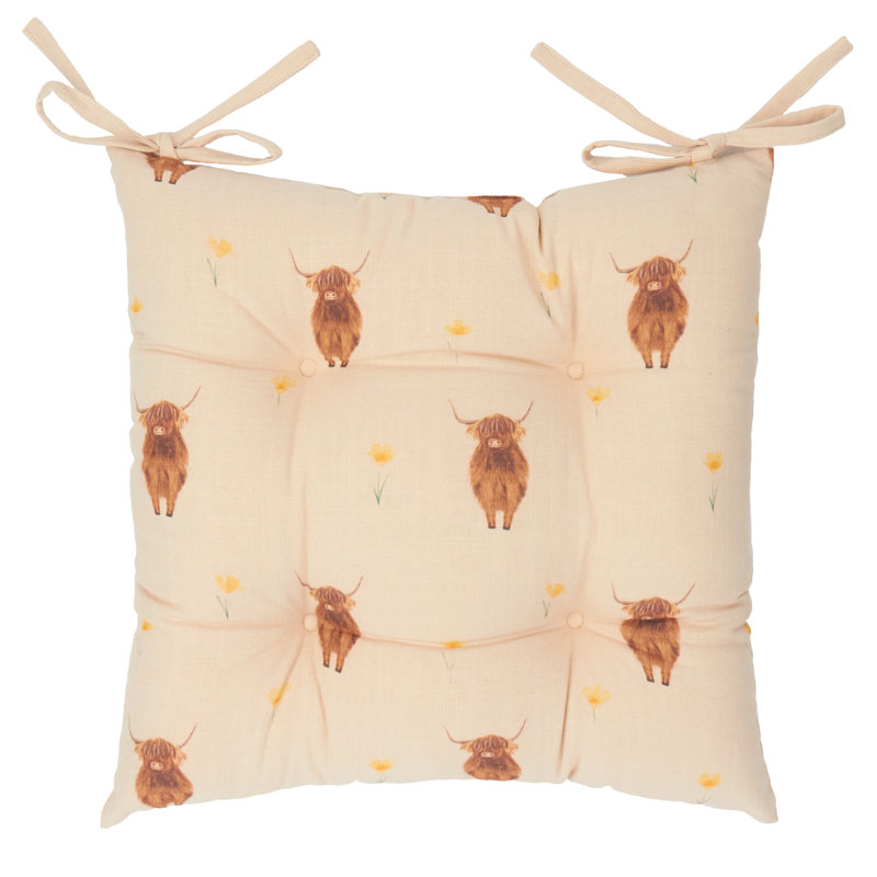 Ramble Highland Cow 100% Slub Cotton Seat Pads