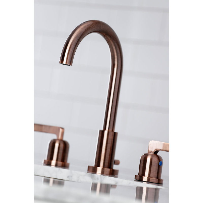 Robinet de salle de bain espacé avec ensemble de drain Centurion, Cuivre antique