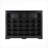 Shoe Cabinet with 24 Cubbies, Contemporary Curved Base, Versatile Hallway/Bedroom Storage, Black | Particle Board | Hallway