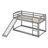 Heavy Duty Wood Twin Over Twin  Size Bunk Bed With Full-Length Guardrail, Convertible Slide And Ladder-1314795495