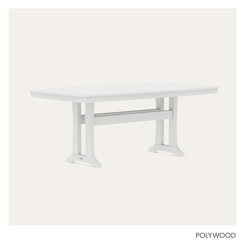 Nautical Trestle 38" x 73" Dining Table, White