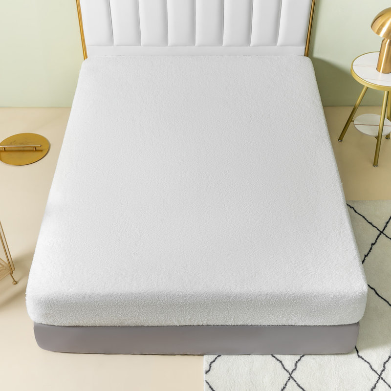 Teddy Fleece Fitted Sheet, White, Kingsize (5')