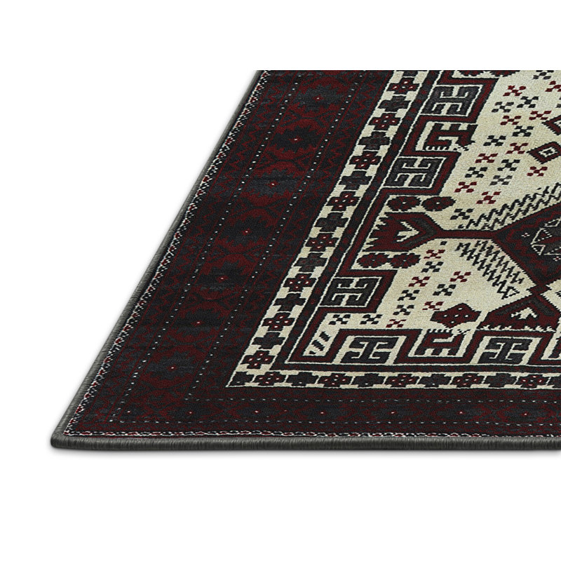 Tapis oriental rouge / ivoire Gretna, Rectangle 7 pi x 10 pi