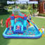 Glissade d'eau gonflable de 13,13 pi x 12 pi avec glissade d'eau gonflable Adam pour enfants - mur d'escalade, 2 glissades, éclaboussures et zone de trampoline - facile à installer et à gonfler avec un ventilateur de 580 W