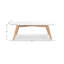 Table basse rectangulaire en marbre blanc de Carrare italien avec pieds en chêne de 43 po x 18 po Rachel