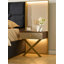 Luxueuse base de lit plateforme luxueuse, tête de lit en velours recouverte de métal, 2 lampes murales et table de chevet intégrées, structure en métal robuste et en bois massif, aucun sommier nécessaire, noir haut de gamme-170665270
