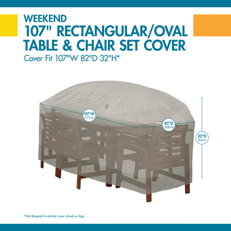 Outdoor Patio Dining Set Cover, 32" H x 107" W x 82" D