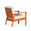 Chaise en eucalyptus naturel avec finition marine et coussins bleu marine - Le siège profond rembourré Serenity-1741729413