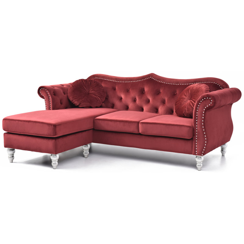 Karisa Velvet L-Shaped Sectional Left Hand Facing