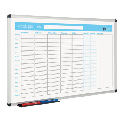 Planner Wall Mounted Whiteboard, 60cm H x 90cm W