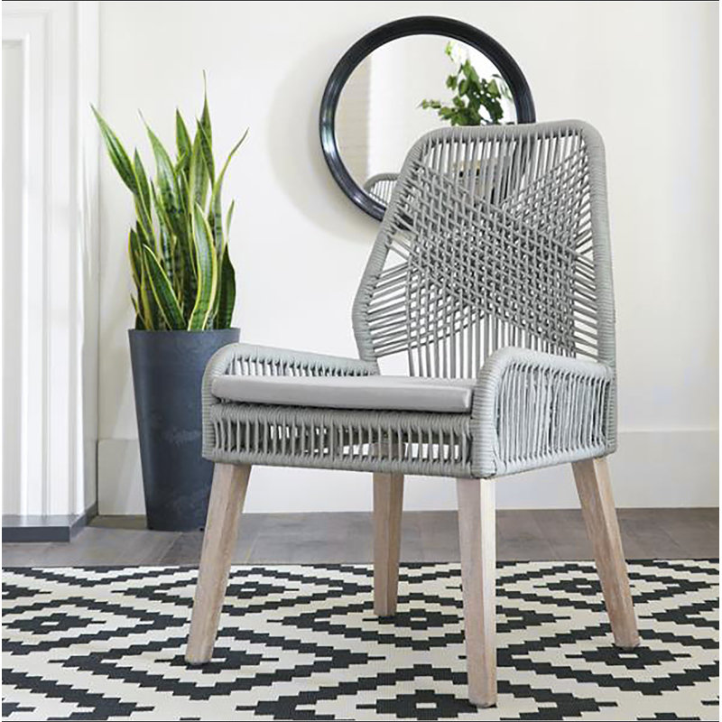 Ensemble de 2 chaises d'appoint grises et patinées délavées, Gris / naturel