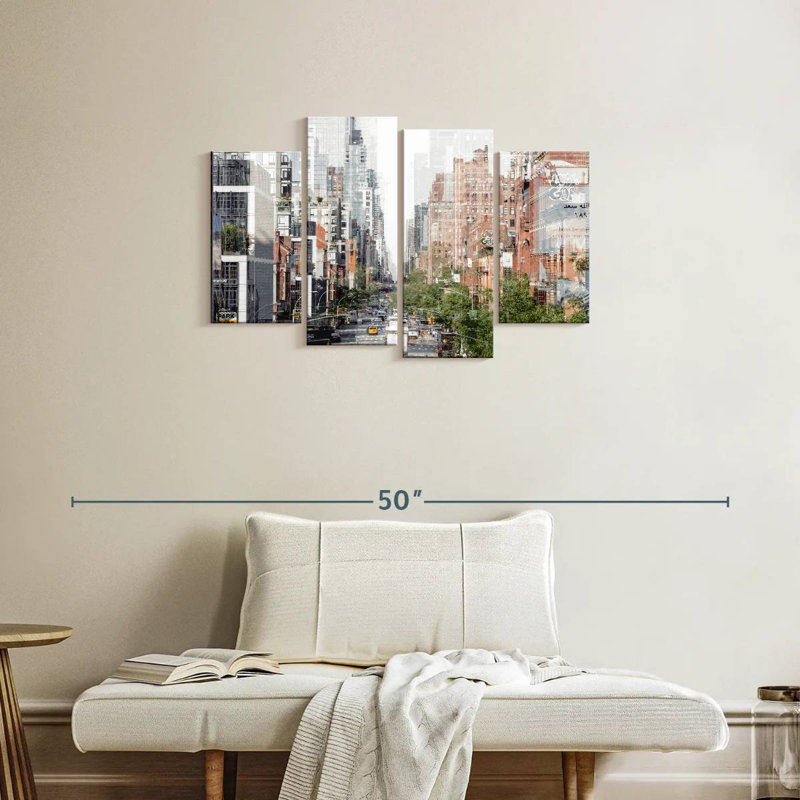 Abstraction urbaine de Sirci, bâtiments de Manhattan, H 22 po x l 36 po