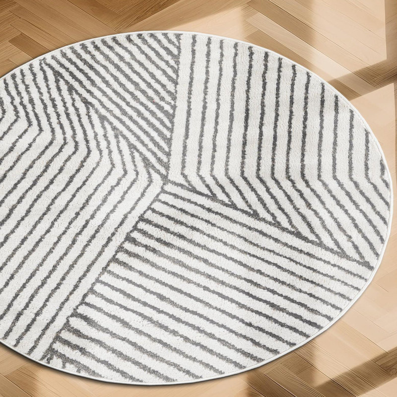 Latitude Run® Orkla Nikolis Rug Ivory, Round 5'1"