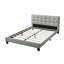 Mobilier de chambre à coucher contemporain avec lit plateforme très grand en polyfibre gris 1pc