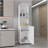 Attica 80" High Double Cabinet Kitchen Pantry , Storage Cabinet, Six Spice Cubbies And Four Shelves For Kitchen, Garage White