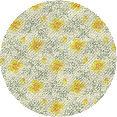 Tapis jaune à motif floral Fintan