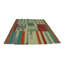 Tapis rouge / beige en laine noué à la main de conception unique 8 pi 4 po x 9 pi 8 po Jaliya