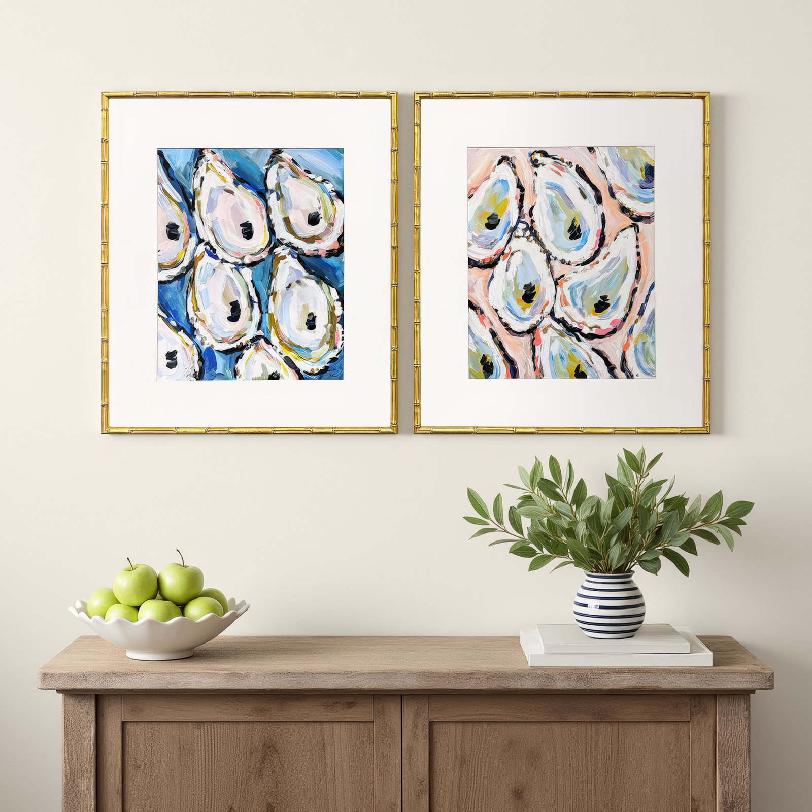 Oyster Shells Framed Art