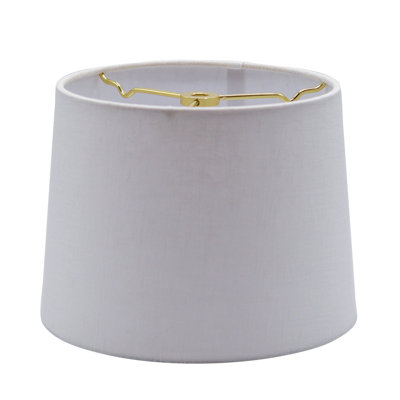 White Linen Hardback Drum Lampshade, 9" Top