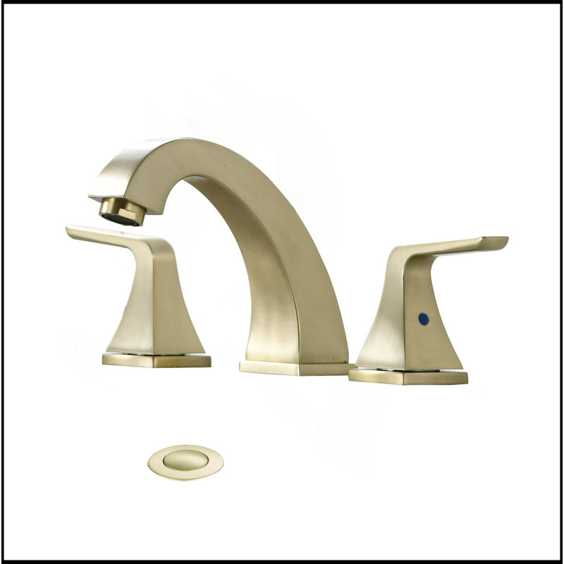 Widespread 2 Handles Bathroom Faucet With Pop Up Sink Drain Brushed Nickel, Brushed Nickel