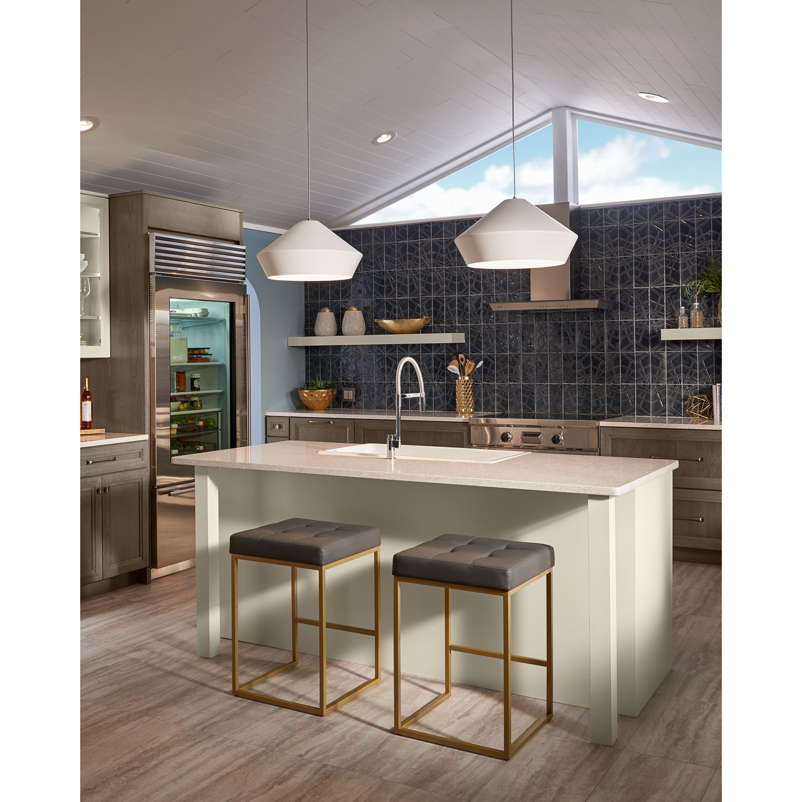 Brummel Single Light Metal Dimmable Pendant, White, Yes