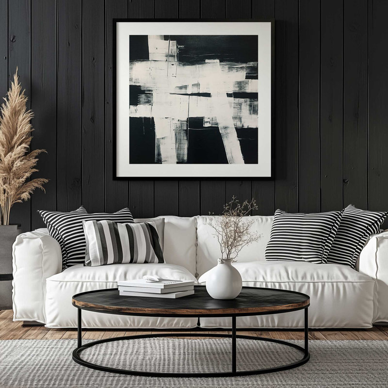 Impression sur toile Eclipsed Onyx Tangle II, Cadre en chrome poli, H 21,75 po x l 21,75 po