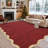 Scalloped Washable Rugs for Living Room Neutral Area Rugs Ultra-Thin Non Slip Large Bedroom Carpet Indoor Stain Resistant Contemporary Carpet for Dining Room Dorm-898703015-898703014