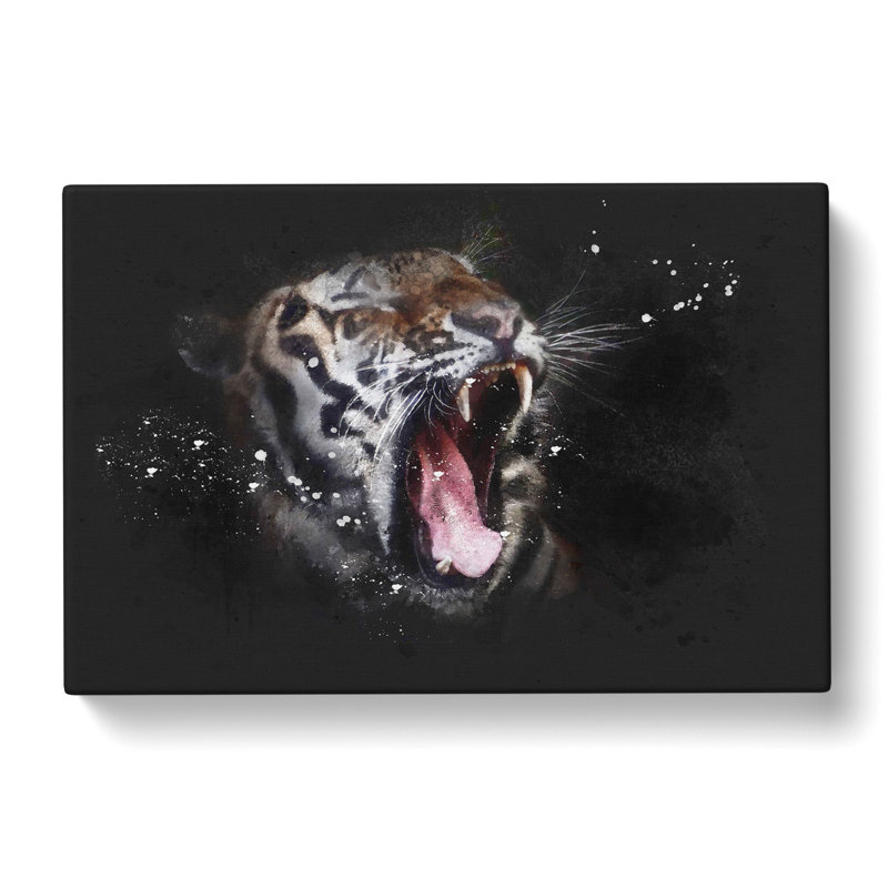 A Yawning Tiger - Wrapped Canvas Print, 50cm H x 76cm W x 3cm D