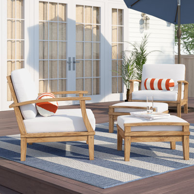 Alaina 4 Piece Outdoor Patio Teak Set