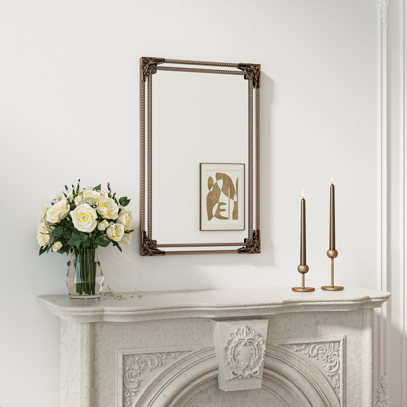 Iron Rectangle Mirror, Antique Gold, 30" x 20"
