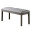 Banc de salle à manger gris, siège rembourré en tissu, bois massif, finition de pièce de couleur attrayante brossée, aspect classique