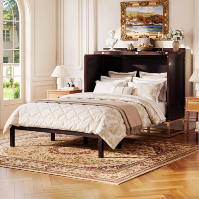 Cadre de lit pour chambre à coucher, lit escamotable avec faux tiroirs, pieds en métal