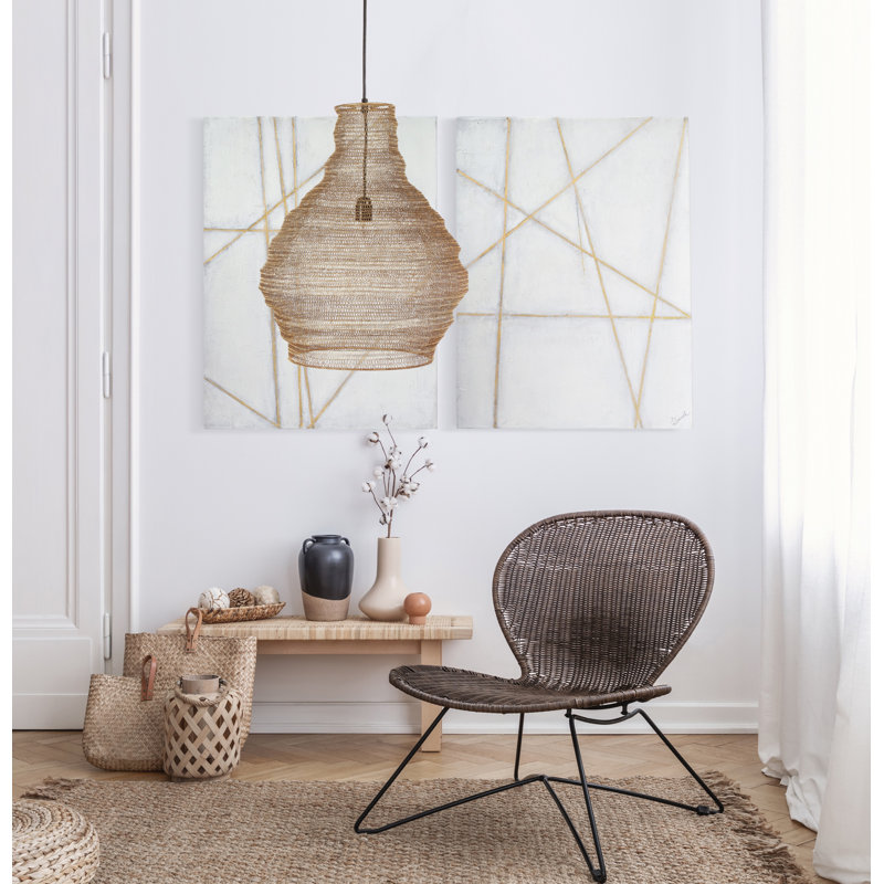 Luminaire suspendu simple 1 lumières avec accents en fer forgé Coralino