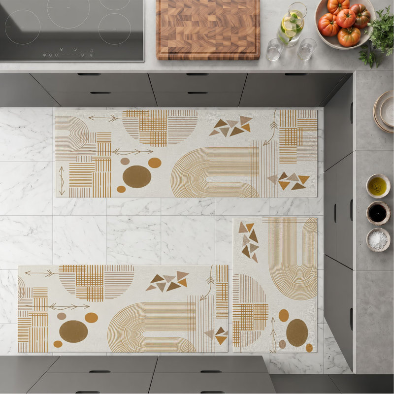 Tapis de cuisine géométriques antidérapants lavables