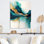 «Teal and Gold Abstract Expression II», art abstrait à l'encre liquide