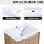 Lavabo de salle de bain mural - Armoire 24 po, portes modernes à fermeture en douceur, contreplaqué, armoire imitation chêne 24 po avec résine, couleur