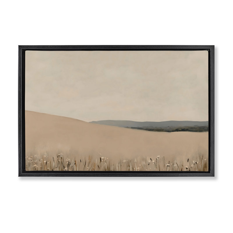Cadre flottant Fields Of Blush, par Franklyn Gregory, Cadre flottant noir de jais, H 17 po x l 25 po