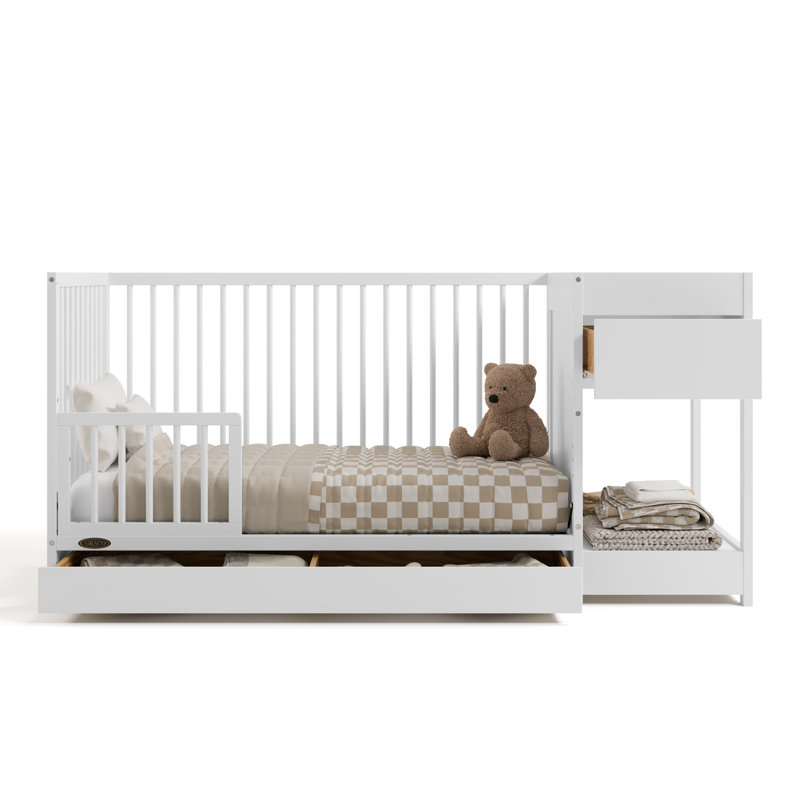 Lit de bébé convertible 5 en 1 avec tiroir Teddi, Blanc